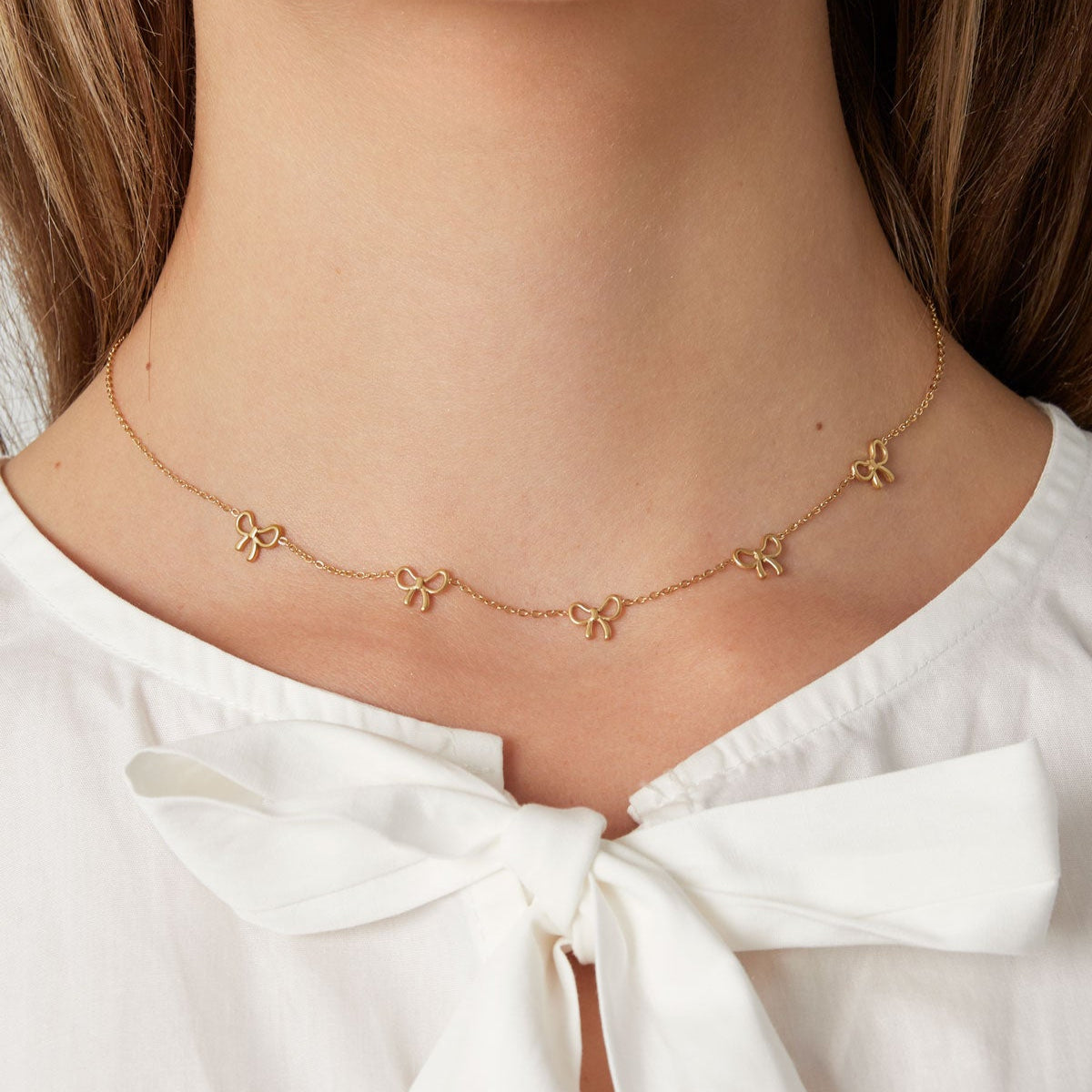 CreEZions RVS ketting met strikjes