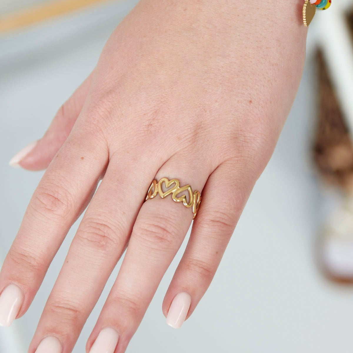 CreEZions RVS ring met hartjes