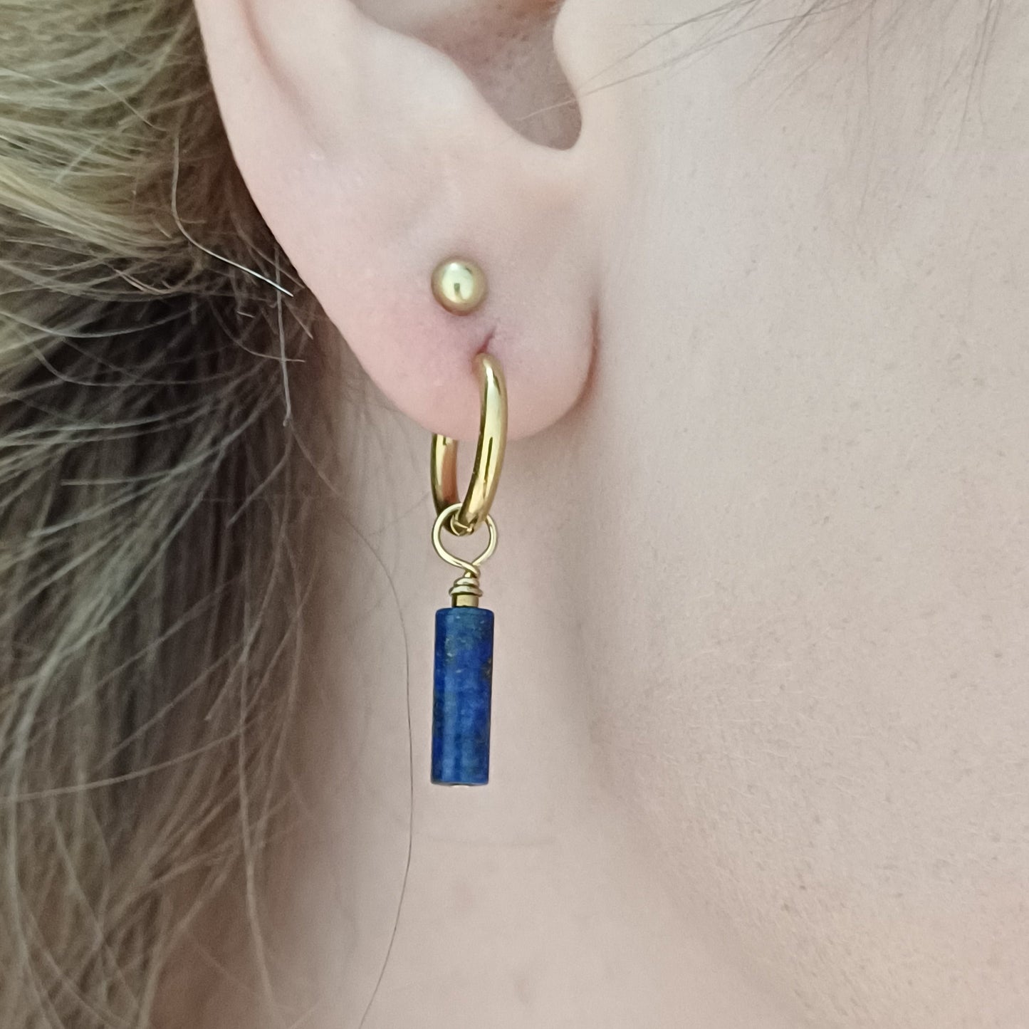 CreEZions oorbellen met hanger van donkerblauwe Lapis Lazuli