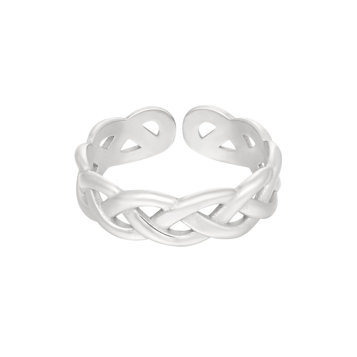 CreEZions gevlochten RVS ring