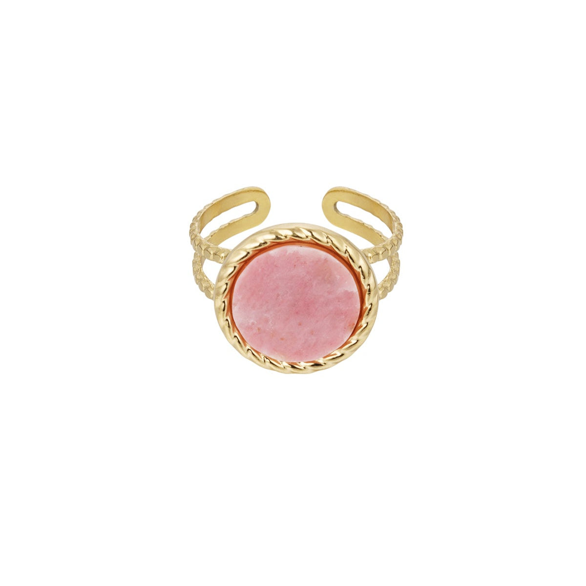 CreEZions RVS ring met natuursteen