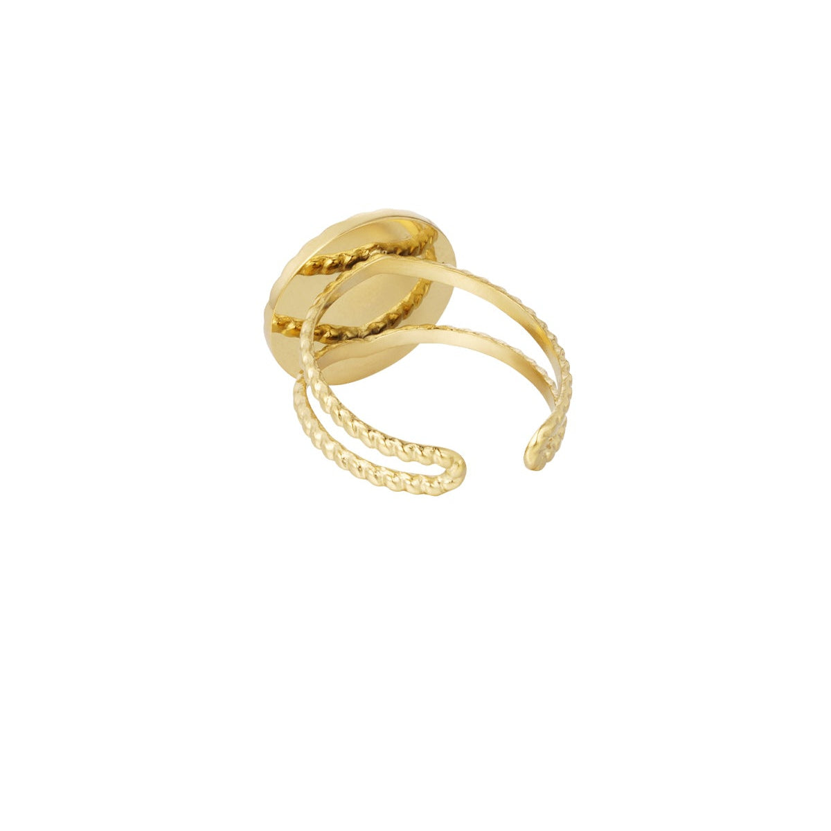 CreEZions RVS ring met natuursteen