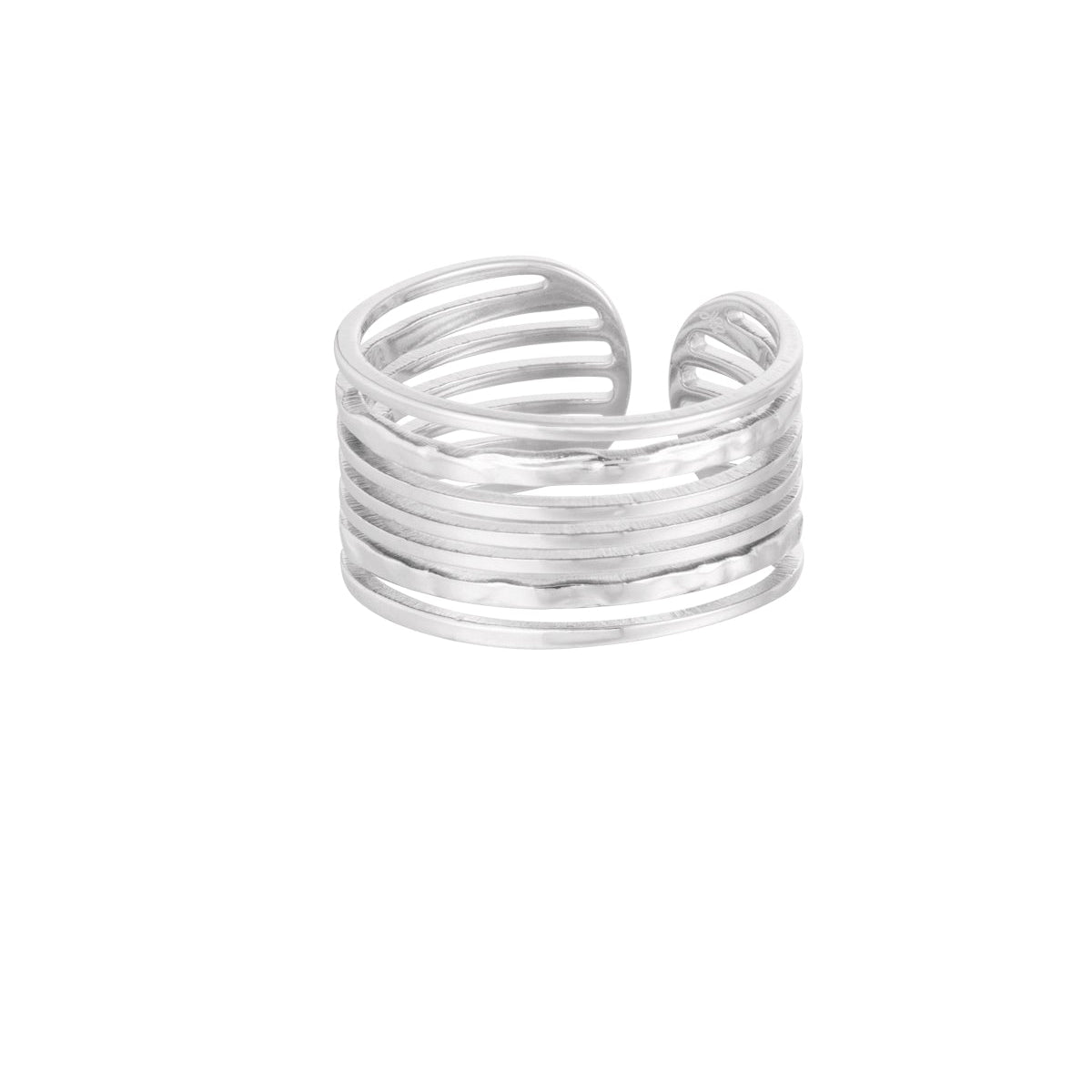 CreEZions gelaagde ring van RVS zilver