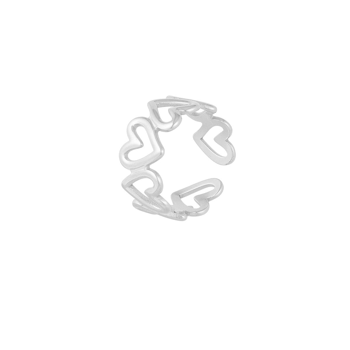CreEZions RVS ring met hartjes