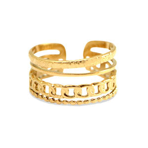CreEZions RVS ring met gelaagd structuur