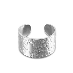 RVS grove ring met structuur