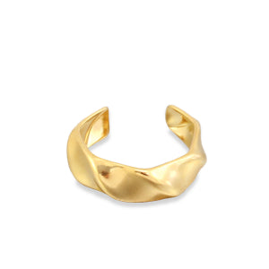 CreEZions RVS ring met gedraaide structuur