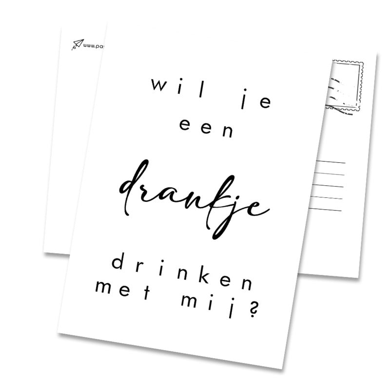 Wenskaart Drankje drinken
