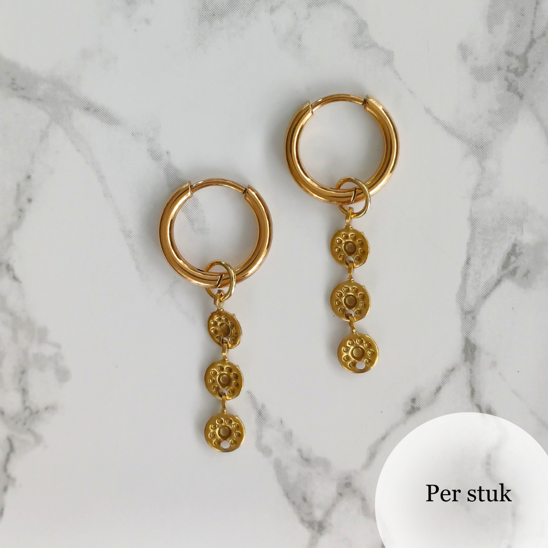 Mix & match bedel met 3 schijfjes goudkleur