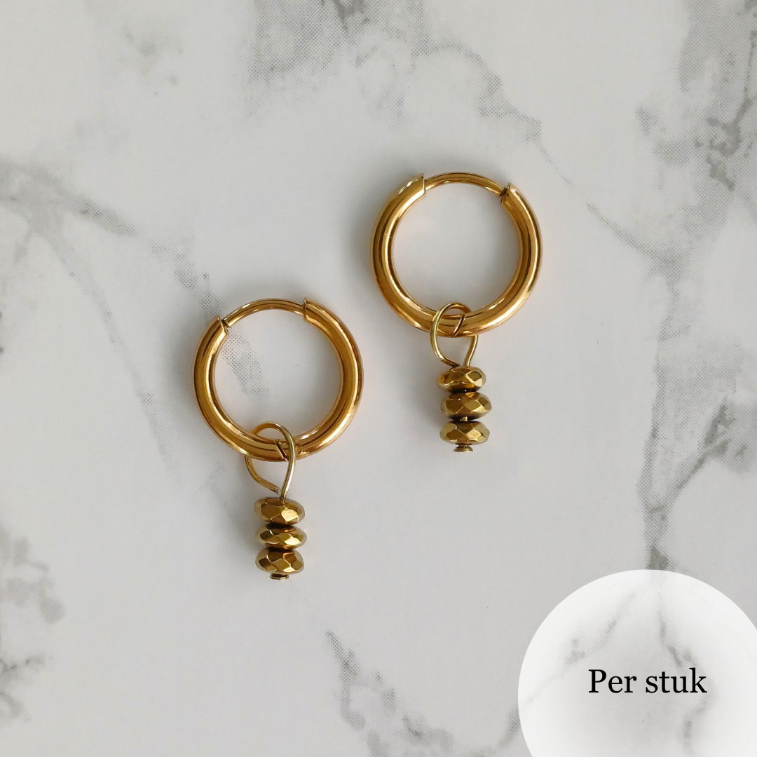 Mix & match bedel met bewerkte hematiet kraaltjes