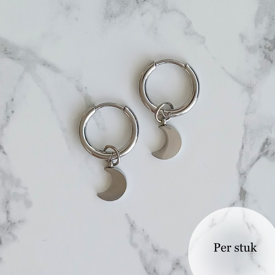 Mix & match bedel met maanbedels zilverkleur