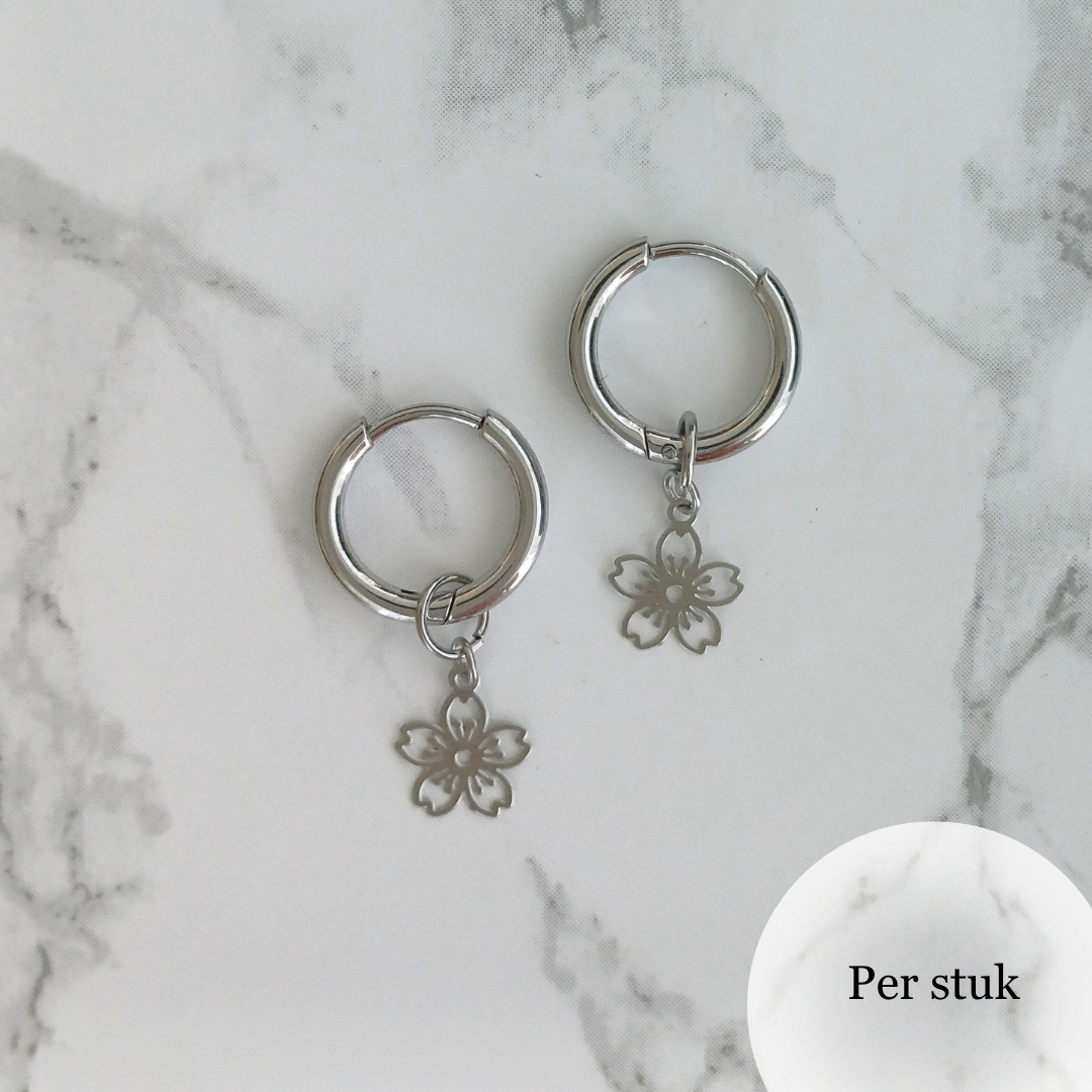 Mix & match bedel met verfijnd bloemetje zilverkleur