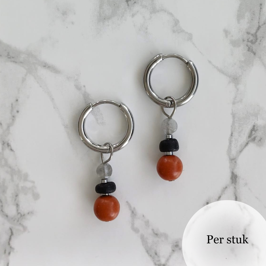 Mix & match bedel met labradoriet, kokos en sunstone