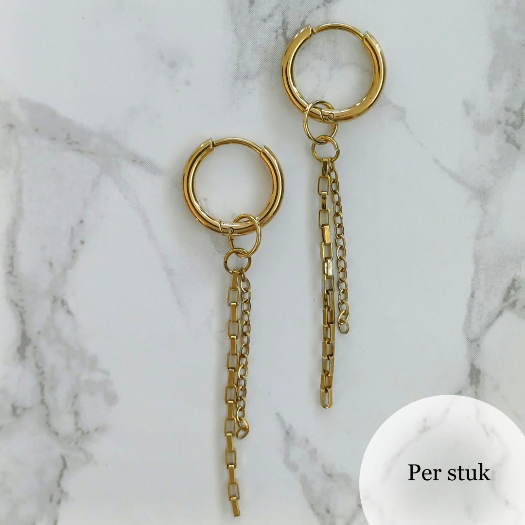 Mix & Match kettingbedel dubbele schakelketting goudkleurig