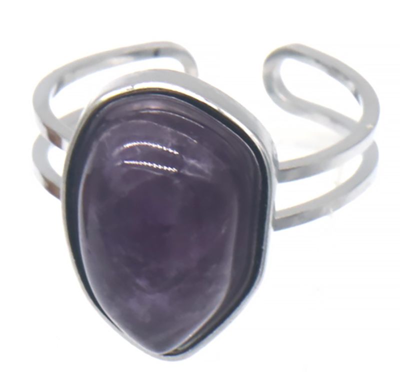CreEZions RVS ring met grote steen