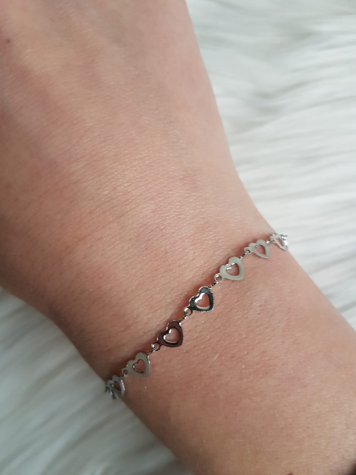 Stainless steel armband met hartjes