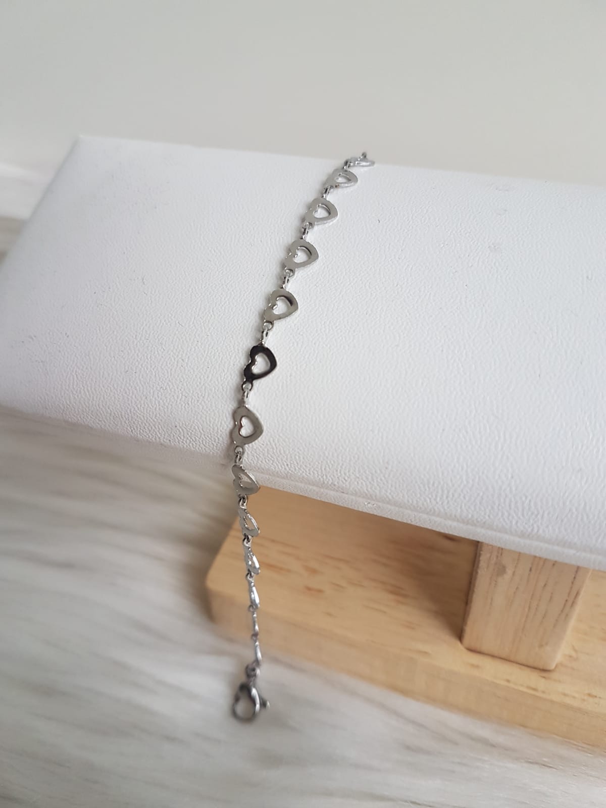 Stainless steel armband met hartjes