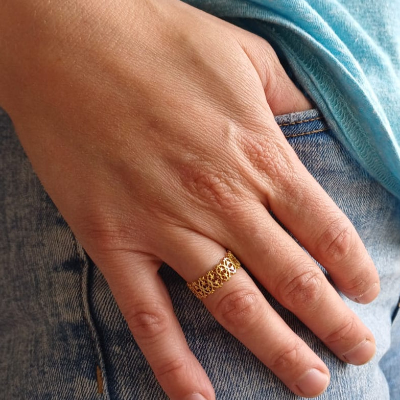 CreEZions RVS ring met sterren ontwerp