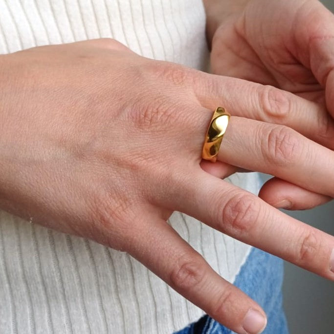 CreEZions RVS ring met gedraaide structuur