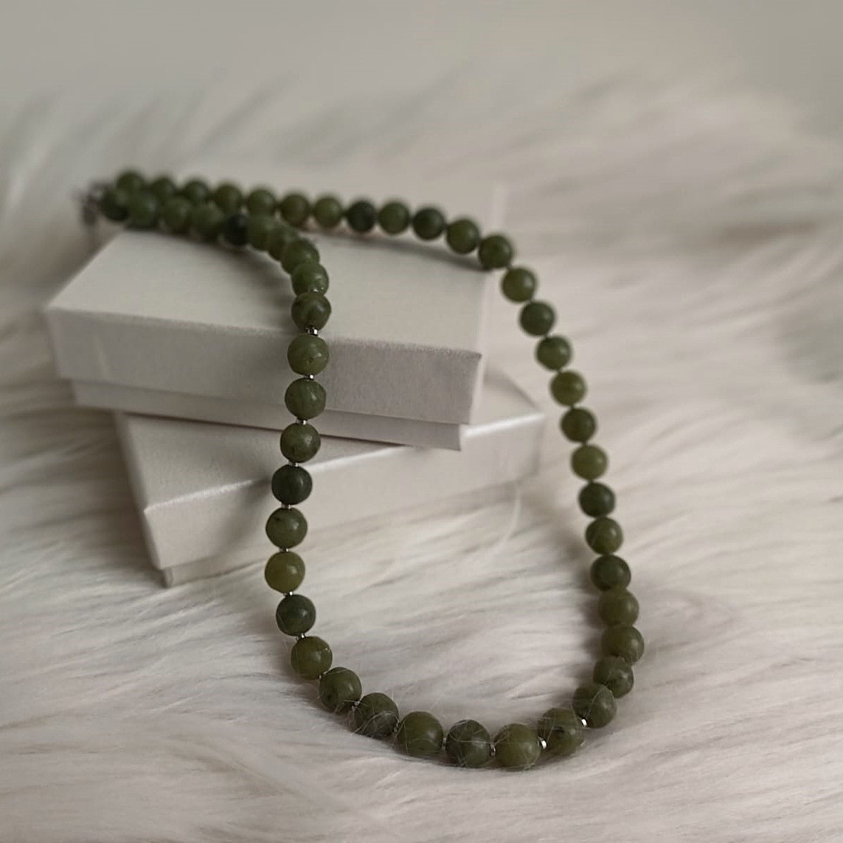 CreEZions ketting met groene Jade