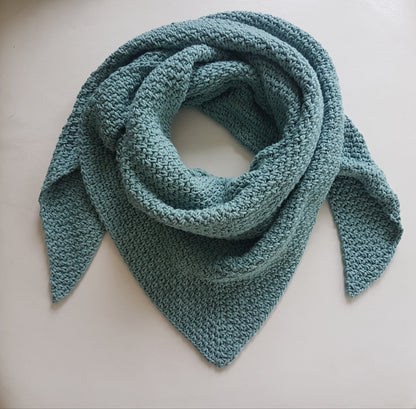 Crocheted scarf sage green