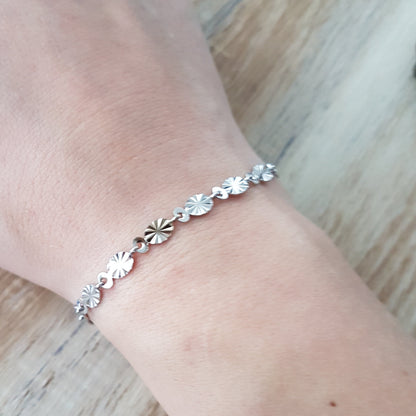 Stainless steel armband met ovaaltjes