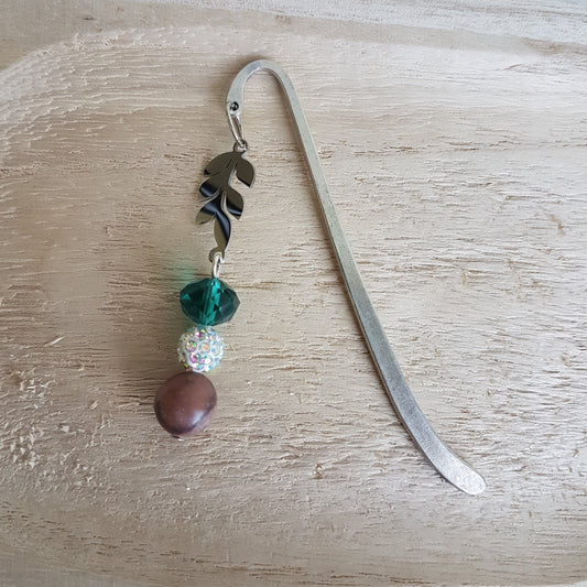 Bookmark with brown Jasper and Shamballa bead