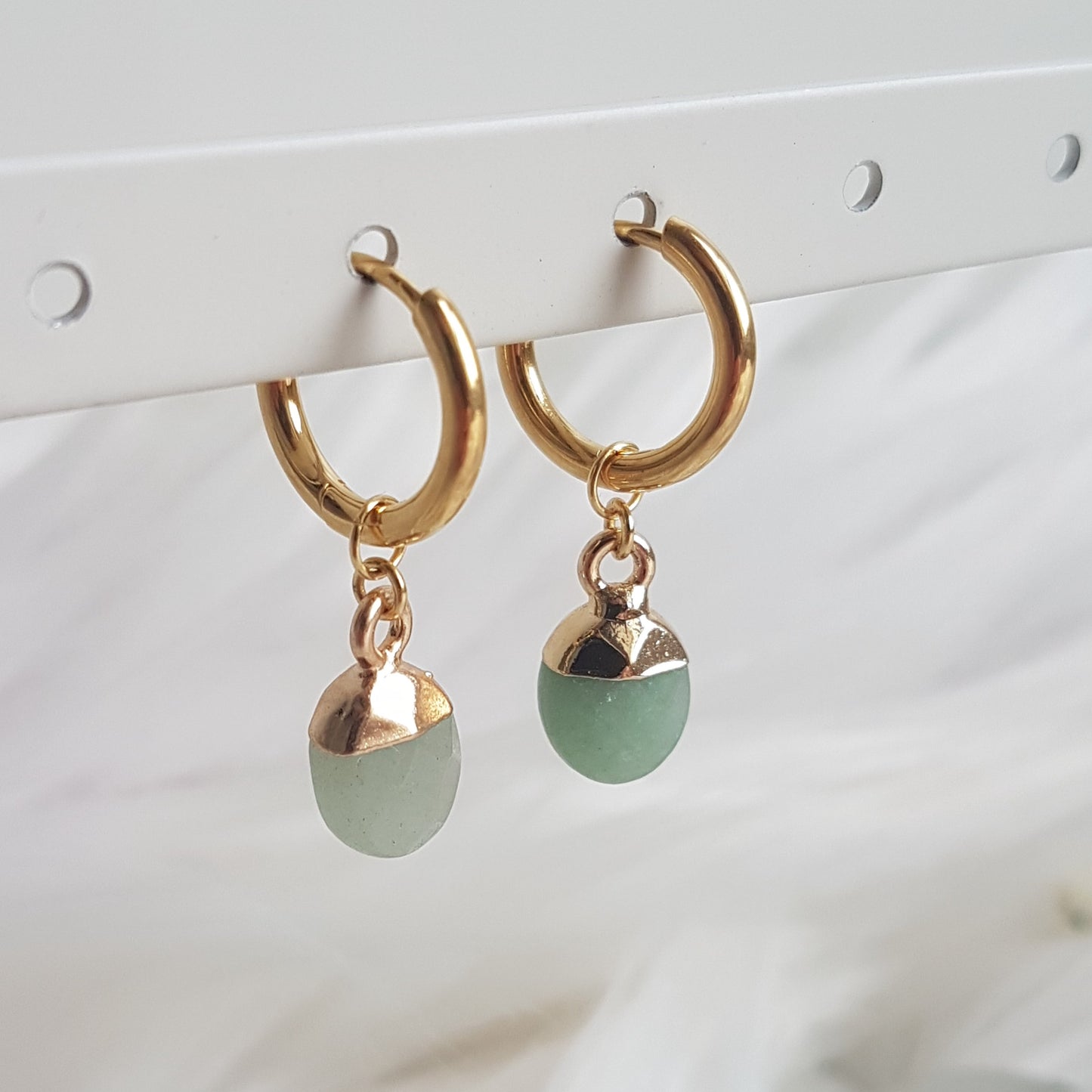 Earrings with Aventurine charms