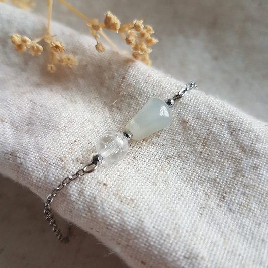 Light of the World - Armband met Maansteen & Bergkristal