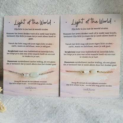 Sieradenset Light of the world - Maansteen & Bergkristal