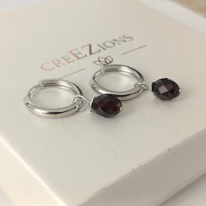 Oorbellen met granaat 14k gold filled of 925 zilver