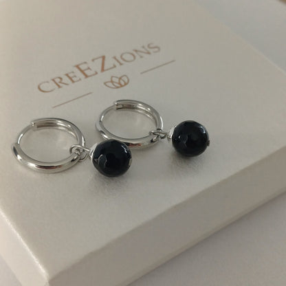 Oorbellen met zwarte onyx 14k gold filled of 925 zilver