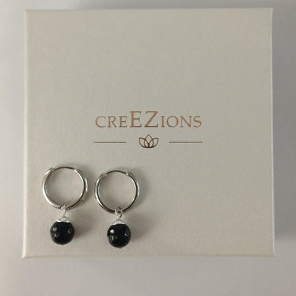 Oorbellen met zwarte onyx 14k gold filled of 925 zilver