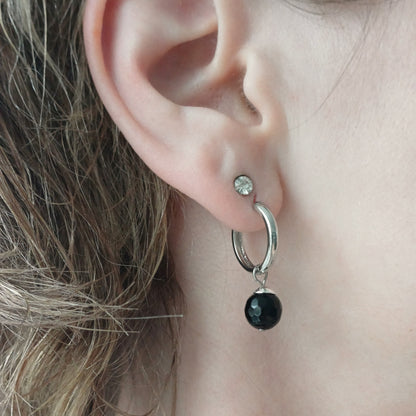 Oorbellen met zwarte onyx 14k gold filled of 925 zilver