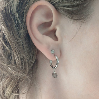 Oorbellen met facetgeslepen Rookkwarts