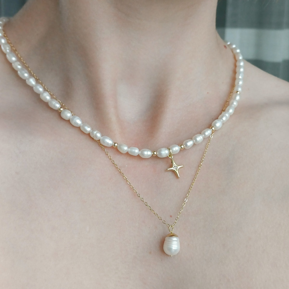 Ketting met bedel van zoetwaterparel