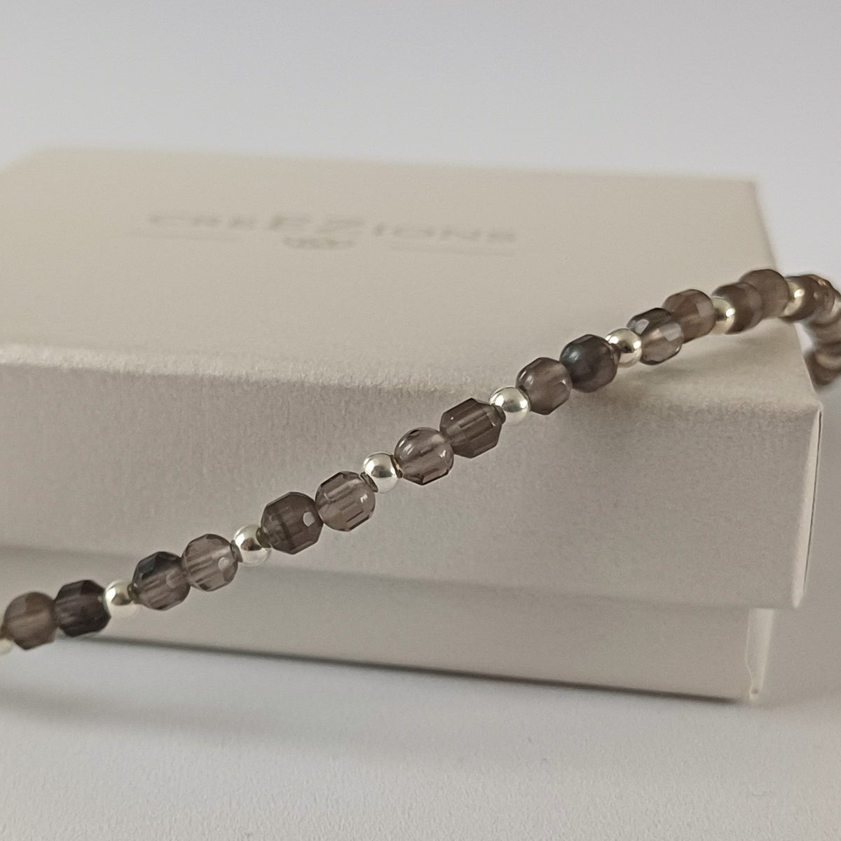Ketting met rookkwarts en gold filled of 925 sterling zilveren kralen