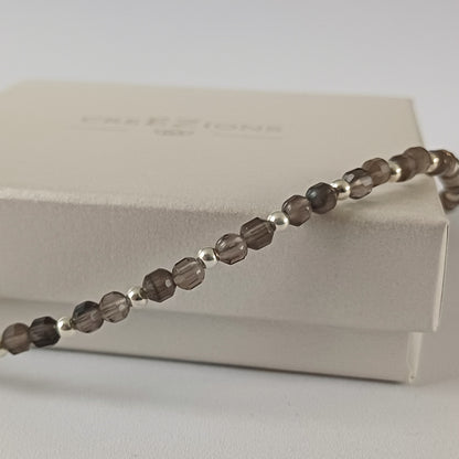 Ketting met rookkwarts en gold filled of 925 sterling zilveren kralen