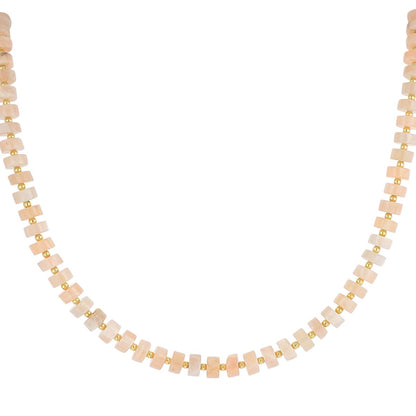 Ketting met natuursteen disc kralen