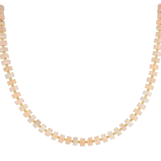 Ketting met natuursteen disc kralen