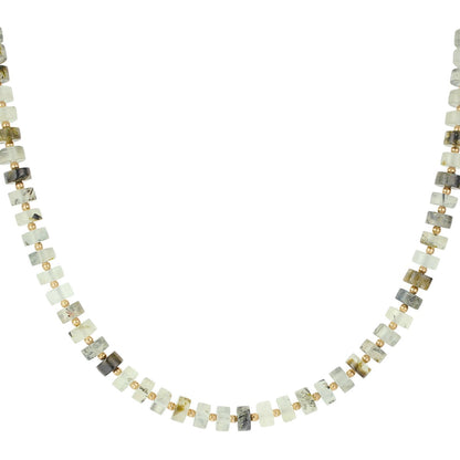 Ketting met natuursteen disc kralen