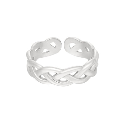 CreEZions gevlochten RVS ring