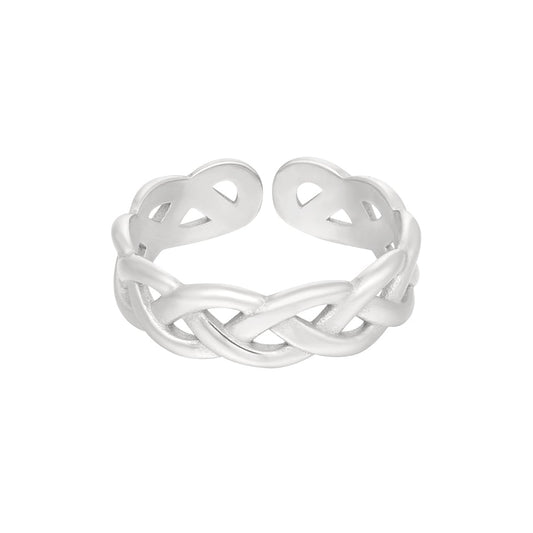 CreEZions gevlochten RVS ring