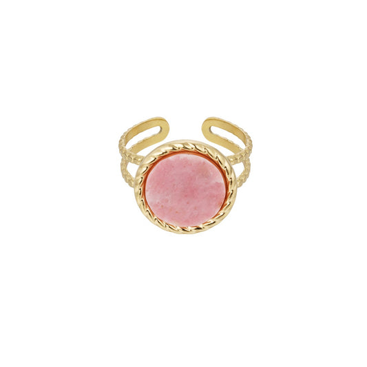 CreEZions RVS ring met natuursteen