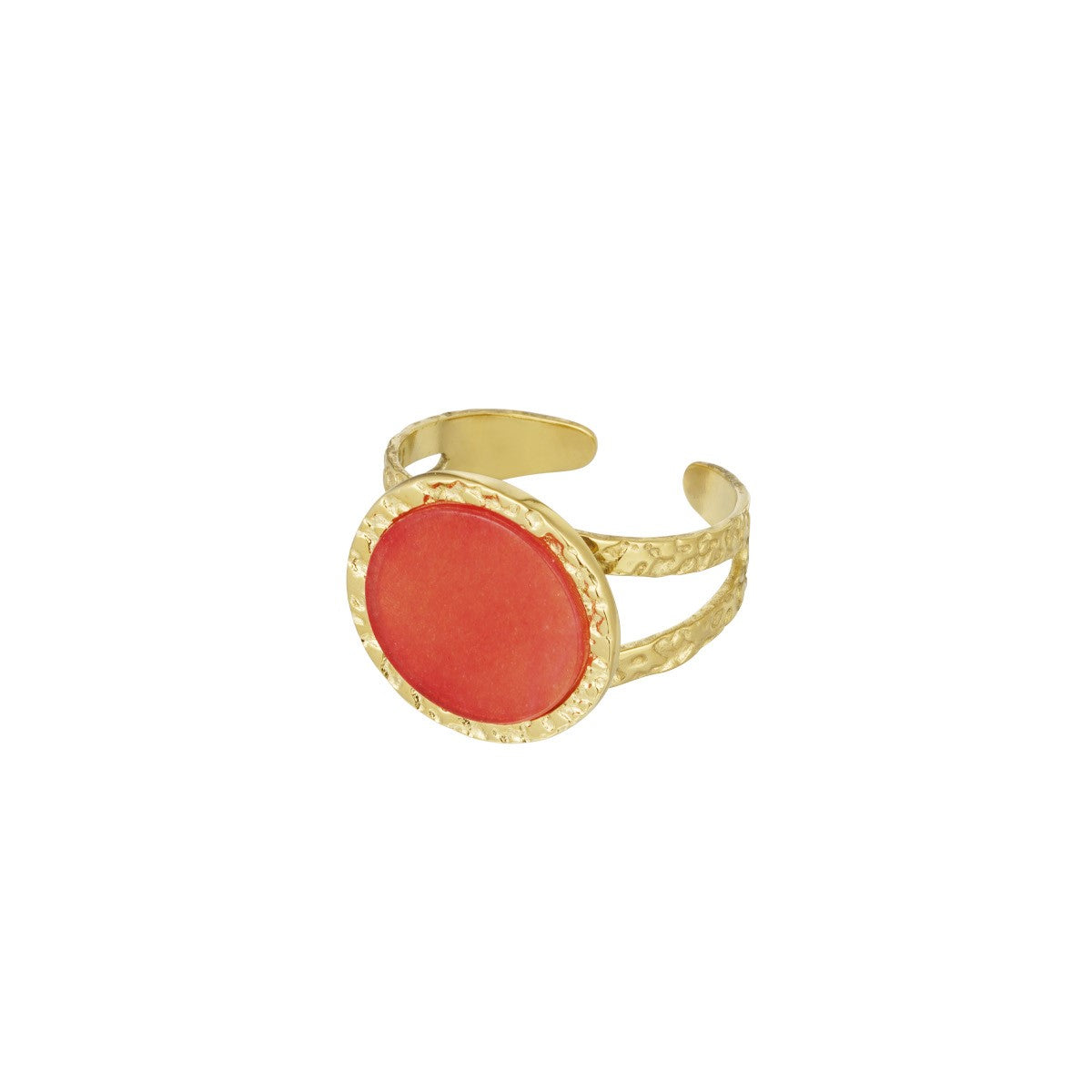 RVS ring met ronde natuursteen