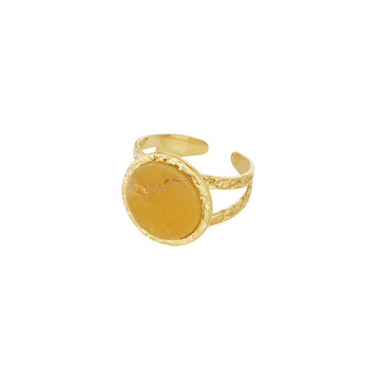 RVS ring met ronde natuursteen