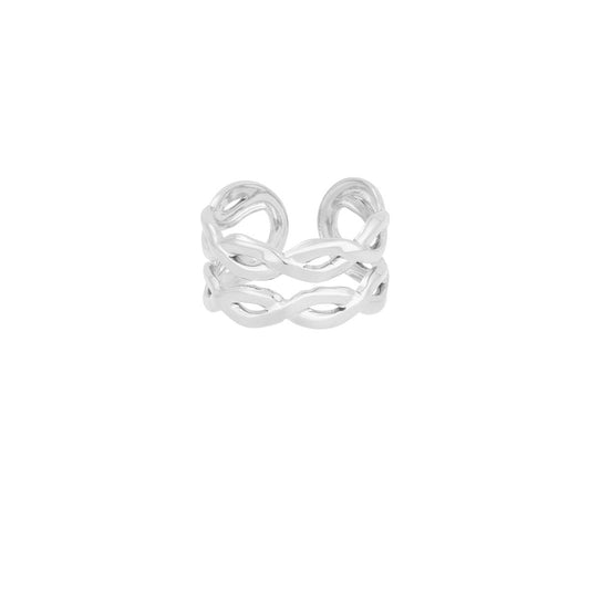 CreEZions RVS dubbel gevlochten ring