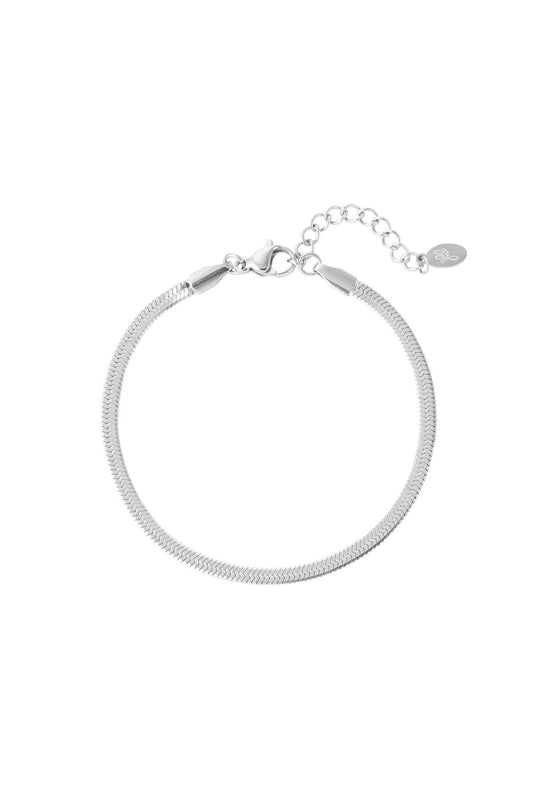 Stainless steel bracelet snake wide (silver)