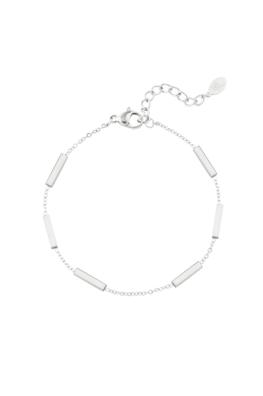 Stainless steel armband met staafjes