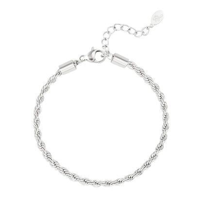 RVS armband met elegant gedraaid ontwerp - tijdloos elegant en feestelijk